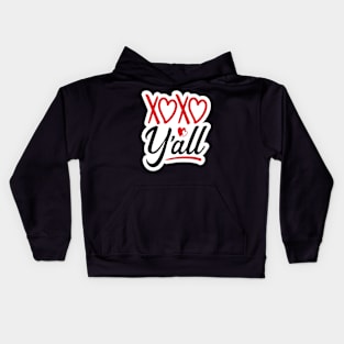 Valentine's Day Stickers - XOXO Y'all Kids Hoodie